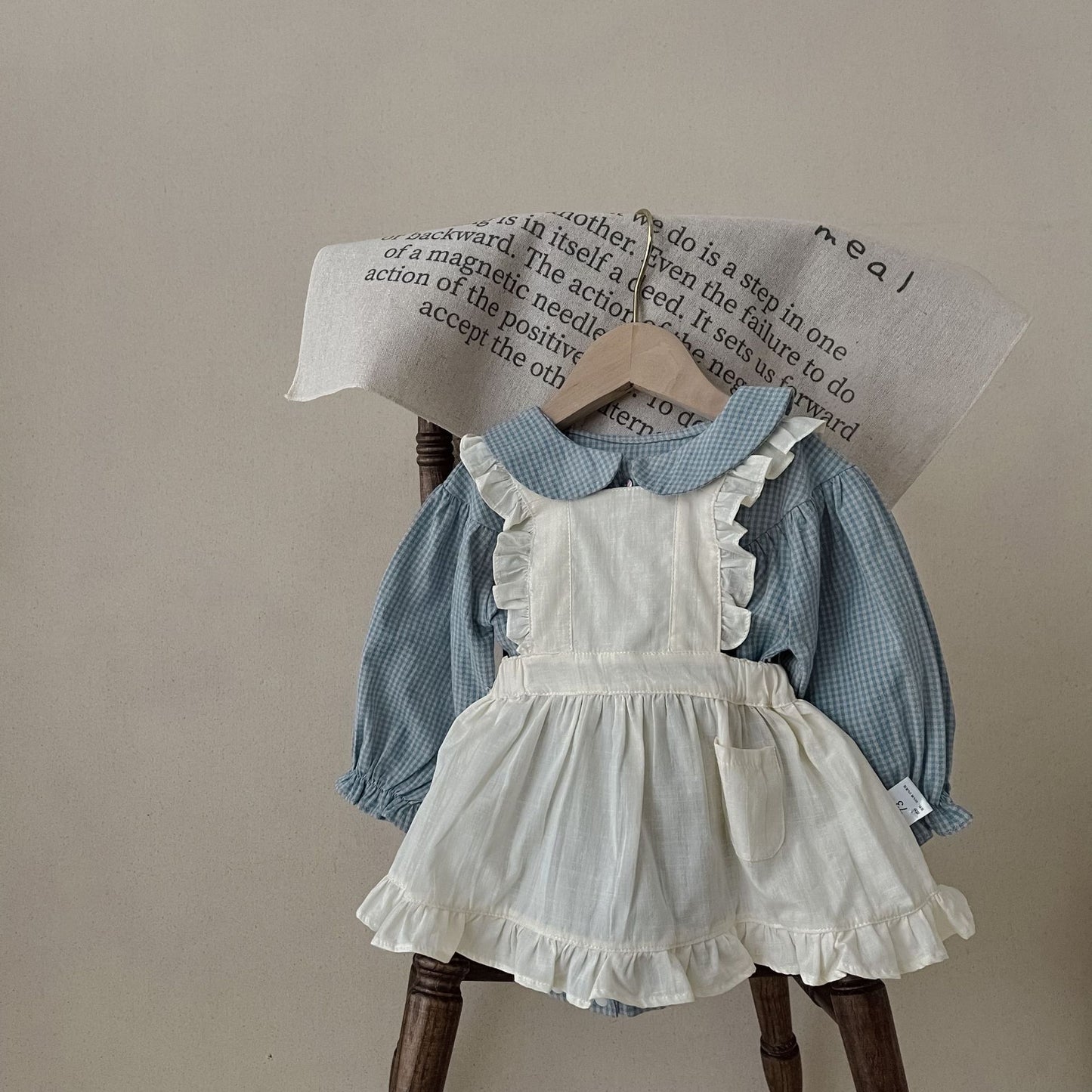 Elegant Cotton Baby Girl Romper & Dress Set