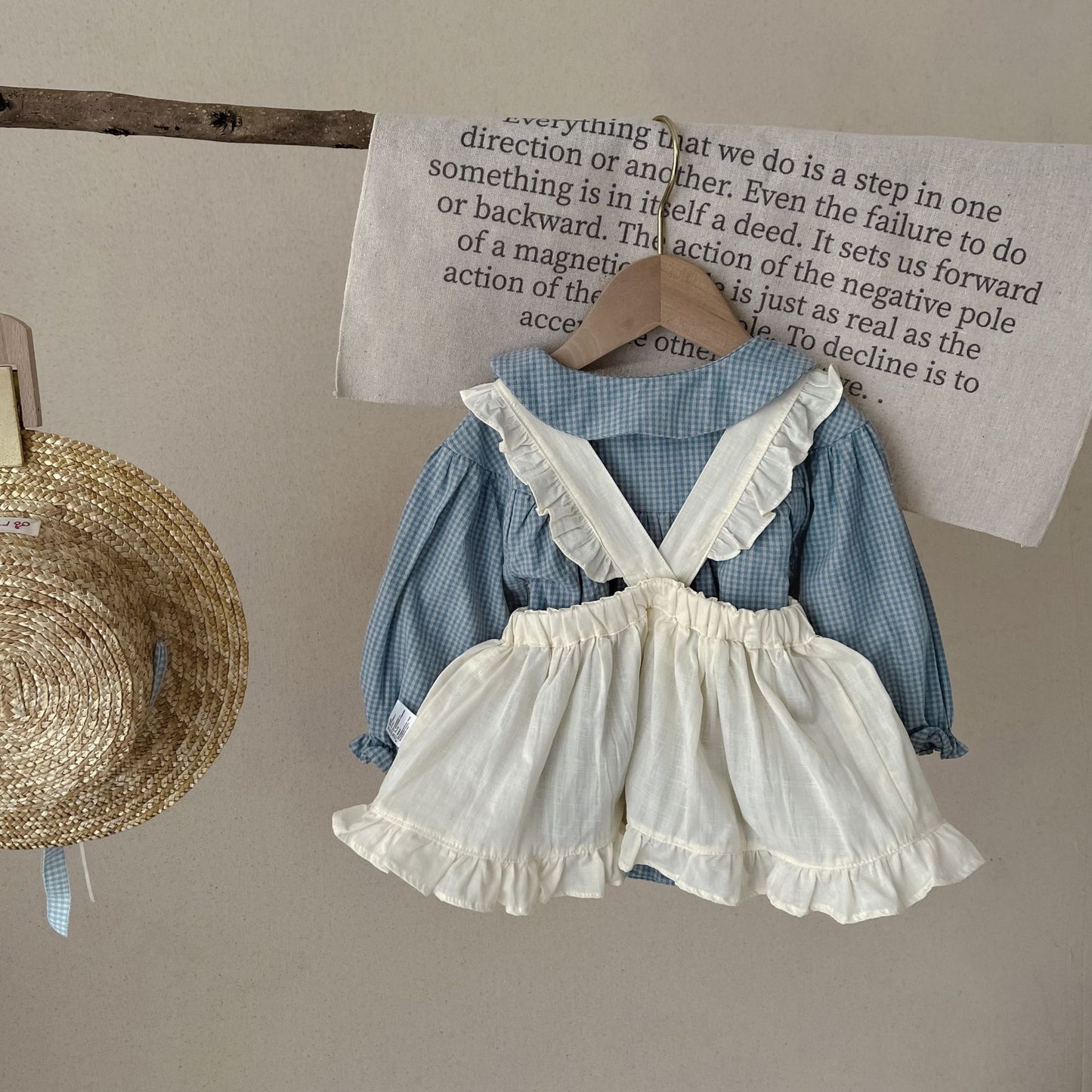 Elegant Cotton Baby Girl Romper & Dress Set