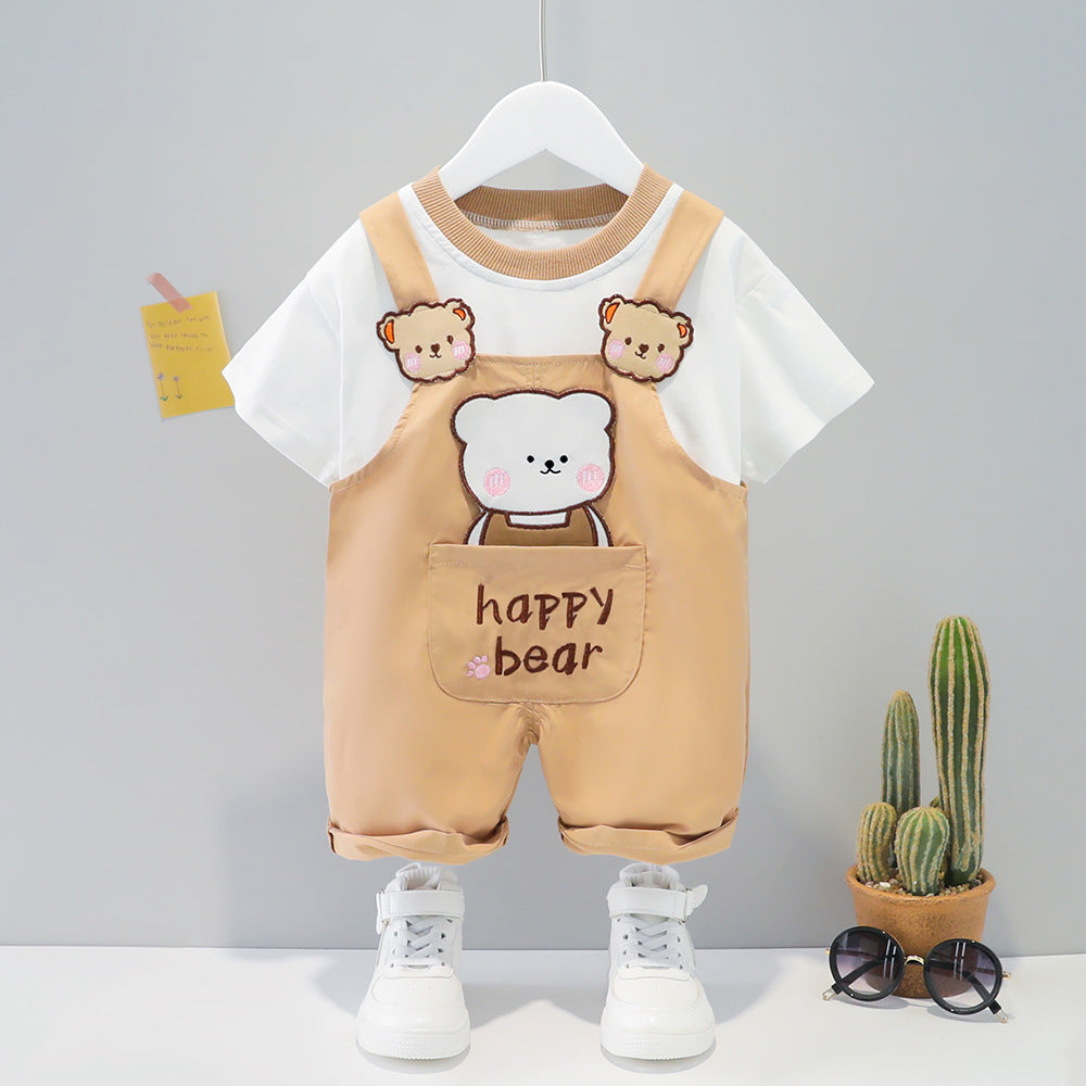 Summer Cartoon Short-sleeved Overalls