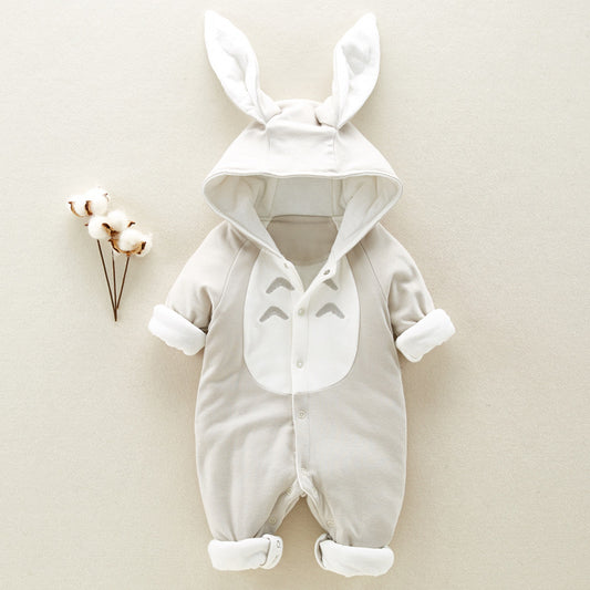 Cute Cartoon Hooded Cotton Baby Romper