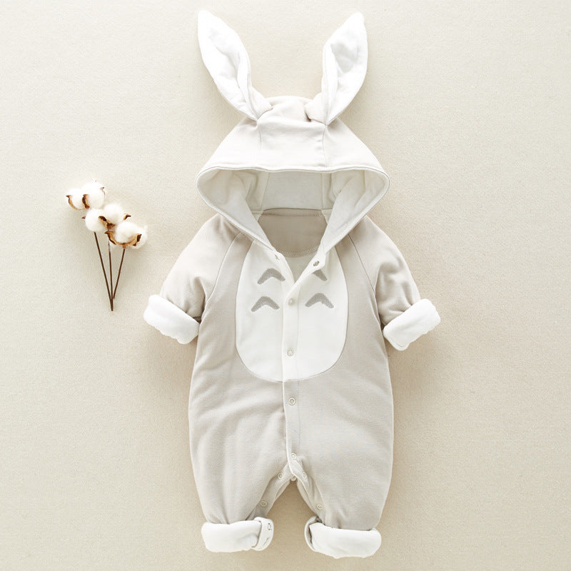 Cute Cartoon Hooded Cotton Baby Romper