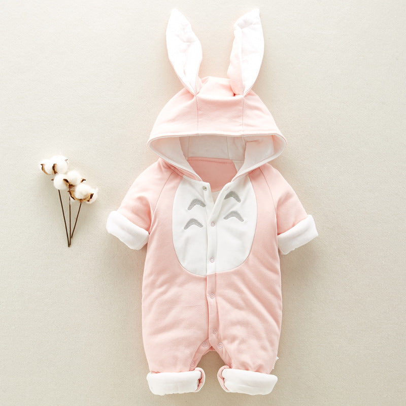 Cute Cartoon Hooded Cotton Baby Romper