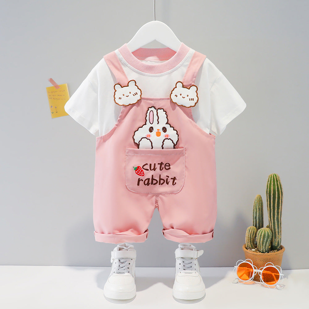 Summer Cartoon Short-sleeved Overalls
