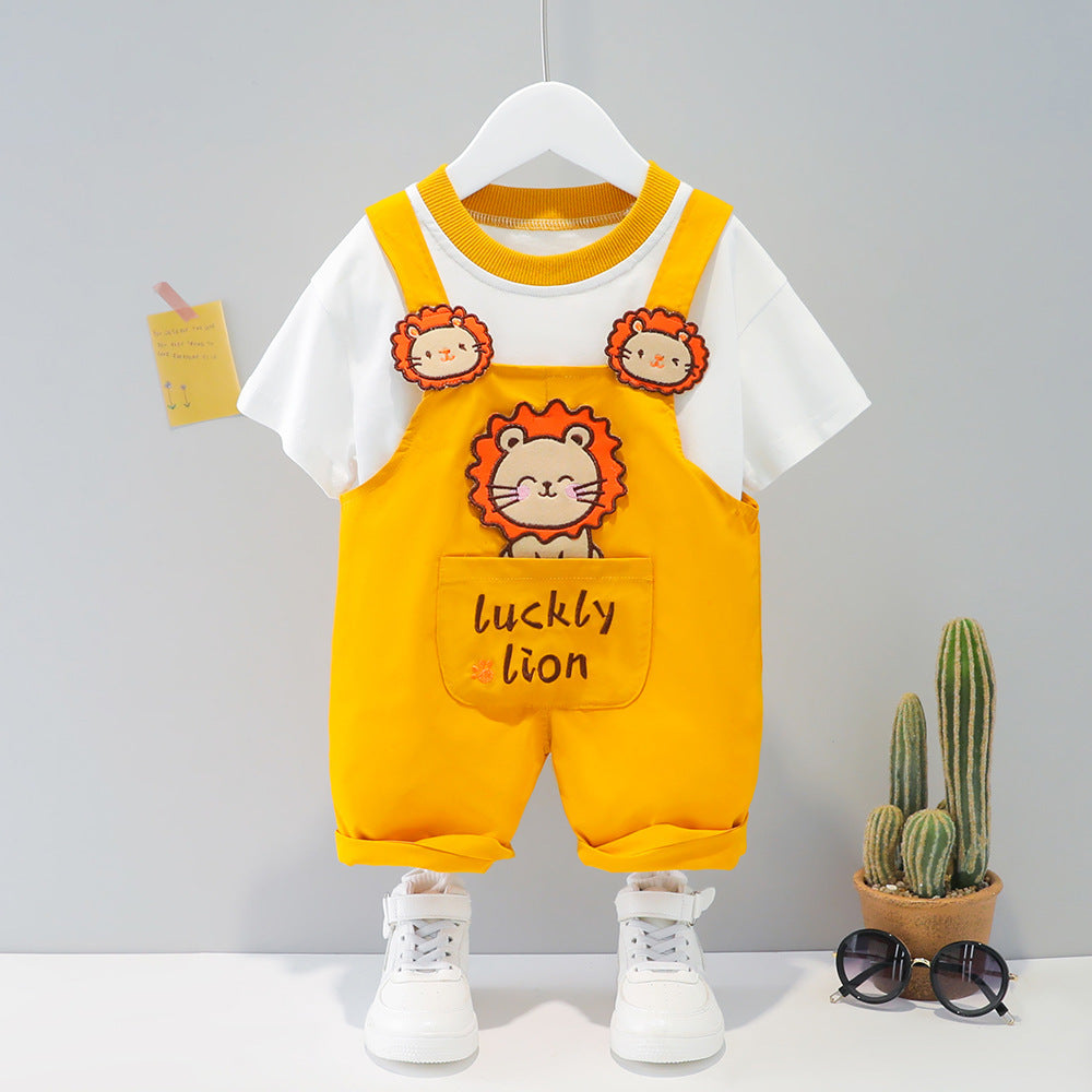 Summer Cartoon Short-sleeved Overalls