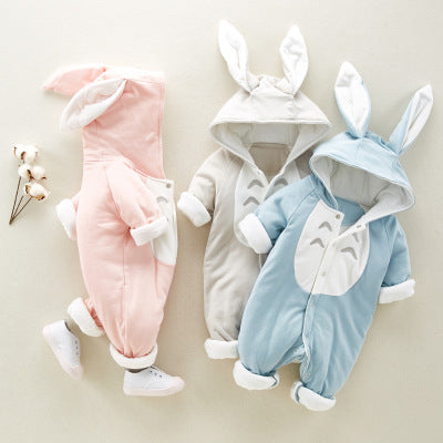 Cute Cartoon Hooded Cotton Baby Romper