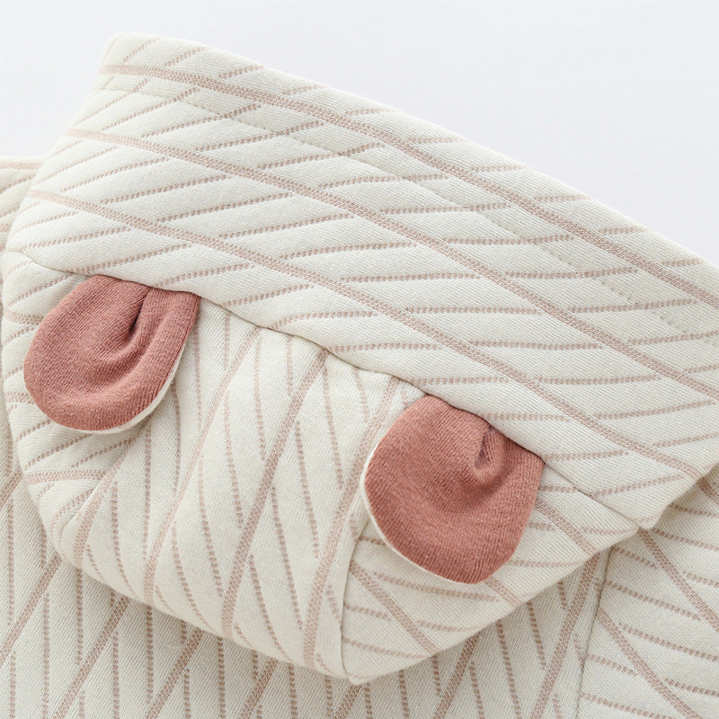 Cozy Bear Hooded Baby Romper