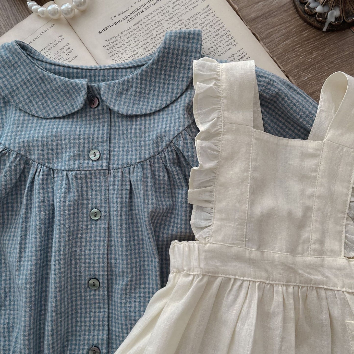 Elegant Cotton Baby Girl Romper & Dress Set