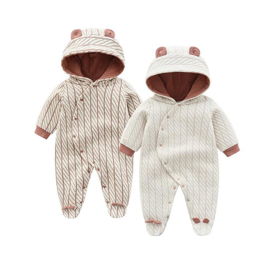 Cozy Bear Hooded Baby Romper