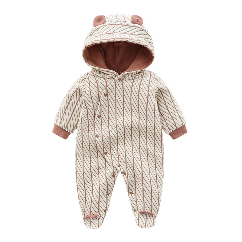 Cozy Bear Hooded Baby Romper