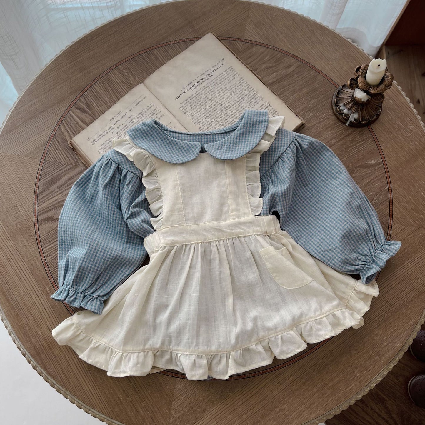 Elegant Cotton Baby Girl Romper & Dress Set